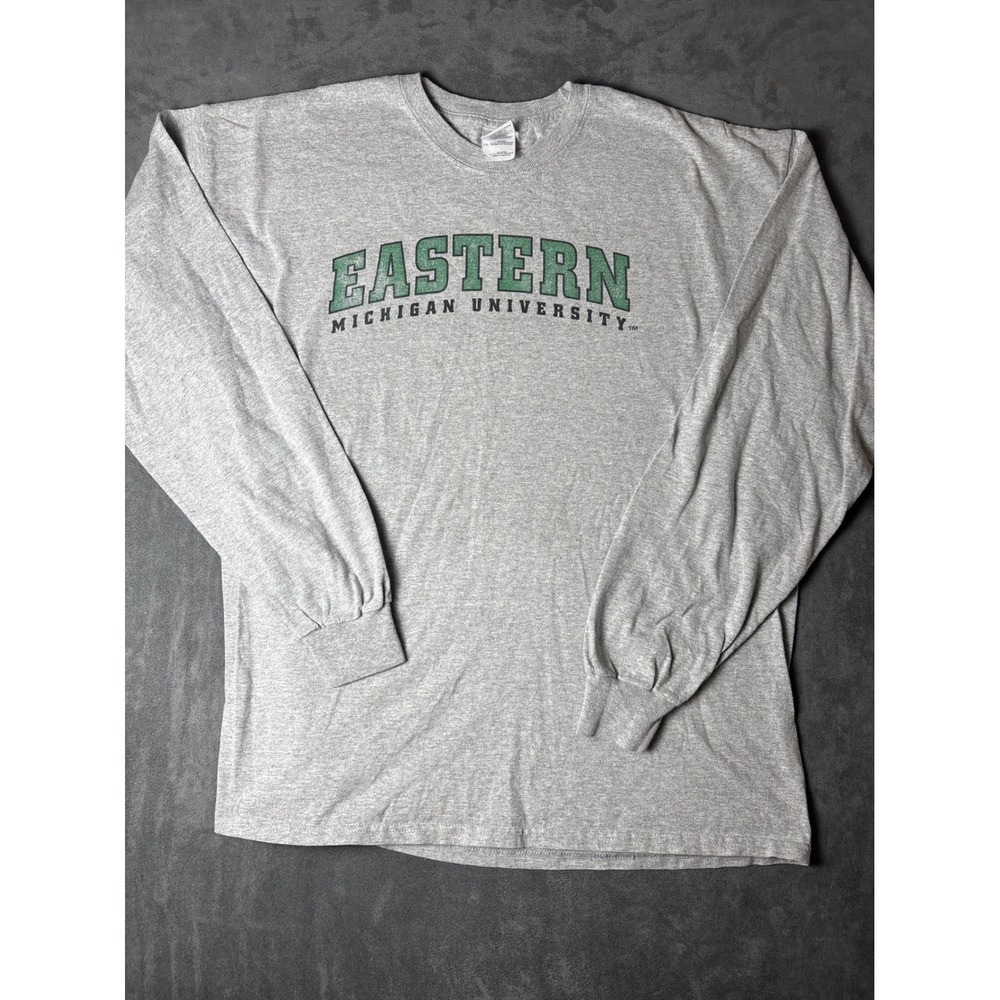 Eastern Michigan University Long Sleeve Shirt XL Gray EMU Eagles NCAA